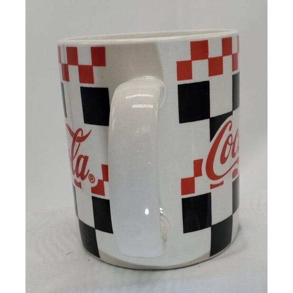 1996 Coca-Cola Black & White Checkered Gibson Coffee Cup/Mug 8oz … - Picture 2 of 5